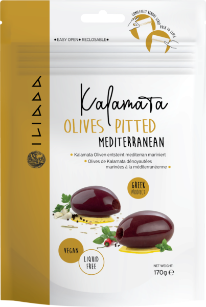 170 g Iliada Oliven Kalamata ohne Stein mit mediterraner Marinade