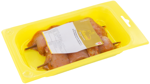 ca. 1080 g Pouletschenkelspiess gewürzt
